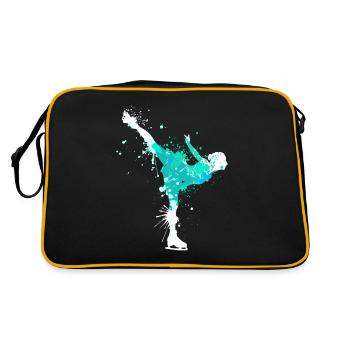 Splash Wintersport Ice Dance Figure skating girl - Retro Tasche - Schwarz/Gold - Hinten