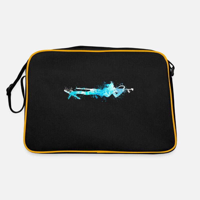 Splash Wintersport Biathlon Lying Biathlete - Retro Tasche - Schwarz/Gold