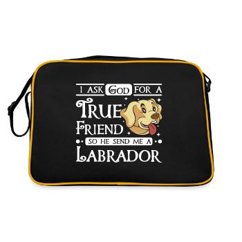I ask god for a true friend he send me a Labrador - Retro Bag - black/gold - Back
