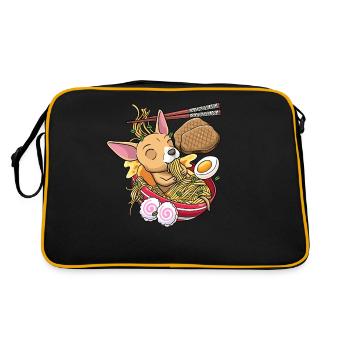 Kawaii Chiweenie Dog Ramen Noodles Japanese - Retro Bag - black/gold - Back