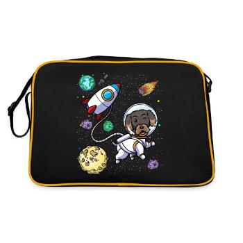 Chien teckel à poil dur dans l’espace - Sac Retro - noir/or - Dos