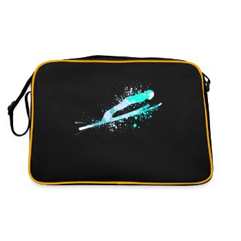 Splash Art Winter Sports Skiing Ski jumping - Retro Bag - black/gold - Back