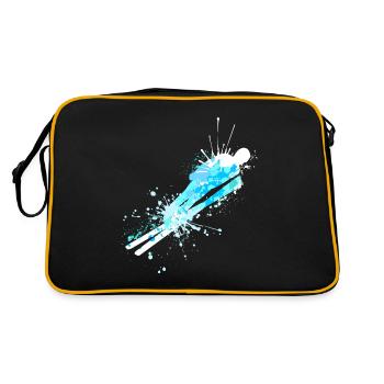 Splash Art Winter Sports Skiing Ski jumping - Retro Bag - black/gold - Back