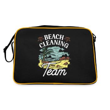 Beach Clean Up Team Beach Cleaning Beach - Retro Bag - black/gold - Back