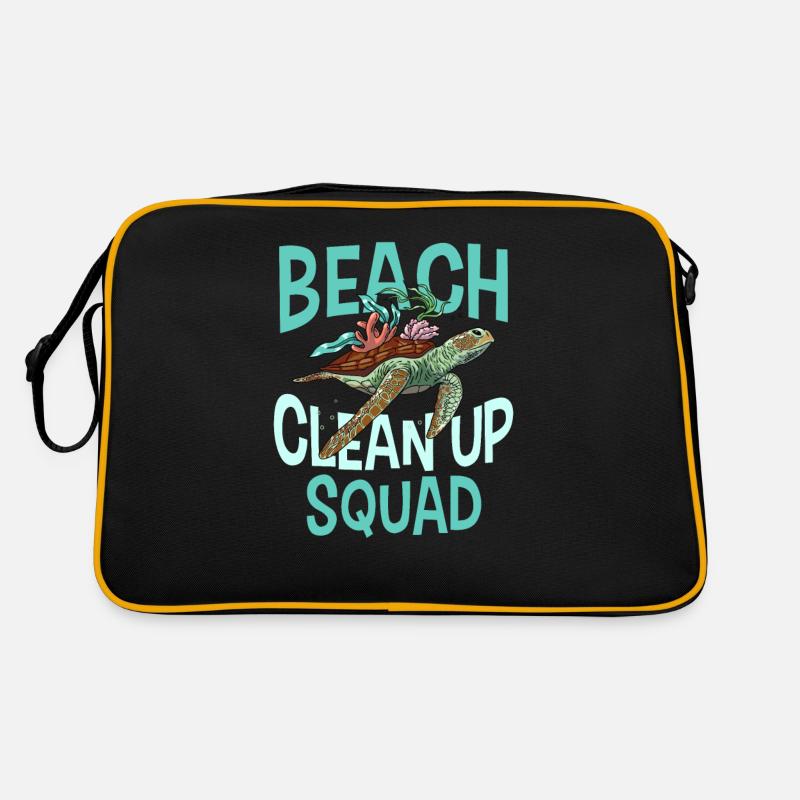Beach Clean Up Squad Strandreinigung Strand Retro Tasche
