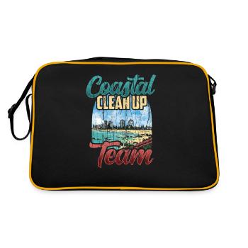 Beach Clean Up Beach Coastal Cleanup Team - Retro Bag - black/gold - Back
