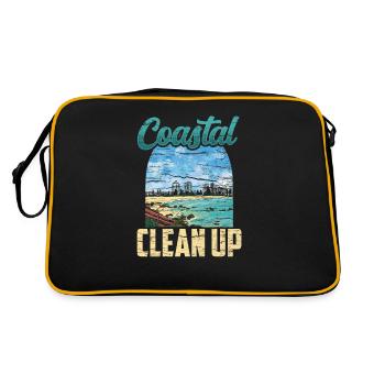 Nettoyage de la plage côtière Nettoyage de la plage - Sac Retro - noir/or - Dos