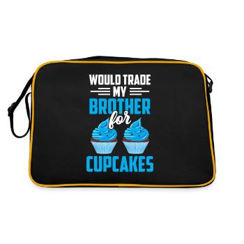 J’échangerais mon frère contre des cupcakes sucrés - Sac Retro - noir/or - Dos