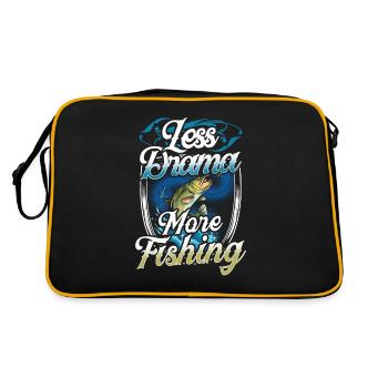 Less drama More fishing Anglers Fishing - Retro Bag - black/gold - Back