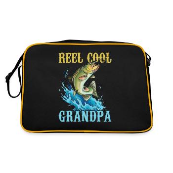 Reel Cool Grandpa Angler Fishing Fishing Fisherman - Retro Bag - black/gold - Back