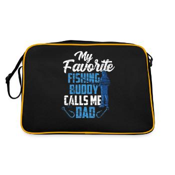 Mon compagnon de pêche préféré m’appelle papa pêche - Sac Retro - noir/or - Dos