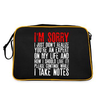 I Just Didn't Realize You're An Expert On My Life2 - Retro Tasche - Schwarz/Gold - Hinten