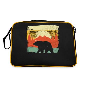 Bear Bear Hunting Retro Vintage Huntsman - Retro Bag - black/gold - Back