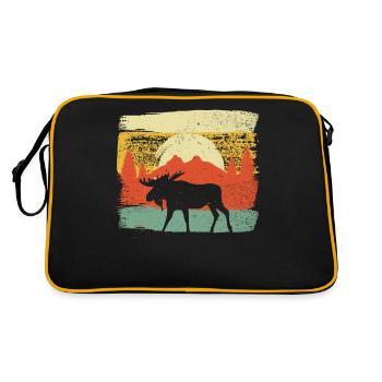 Vintage Elk Hunting Retro Huntsman Hunter Wildlife - Retro Bag - black/gold - Back