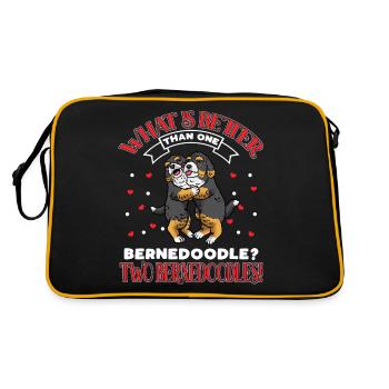 Bernedoodle lovers - Retro Bag - black/gold - Back