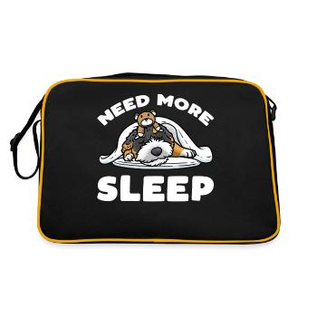 Bernedoodle dog sleeping with cuddly toy - Retro Bag - black/gold - Back