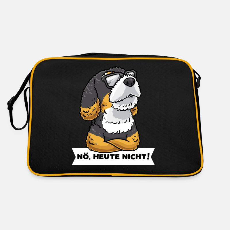 Bernedoodle Hund Stur Mit Sonnenbrille Retro Tasche