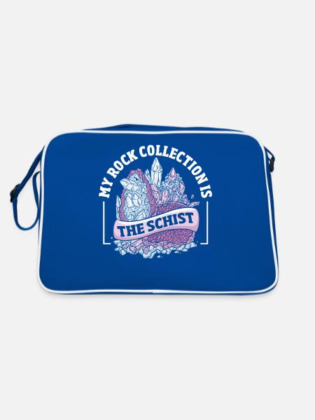 Geologie Geologie Geologe Fossil Erdteil Forschung - Retro Tasche - Blau/Weiß - Hinten
