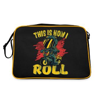 Cooler Dreirad-kinderwagen So Rolle Ich - Retro Tasche - Schwarz/Gold - Hinten