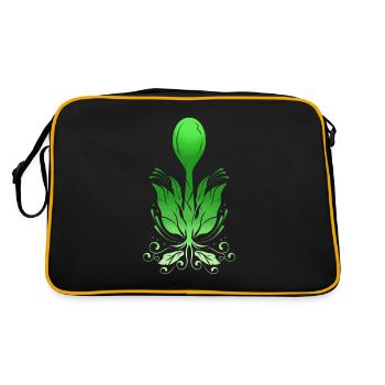 Cuillère poussant à partir de légumes, devenez végétalien - Sac Retro - noir/or - Dos