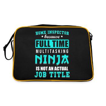 Building inspector Spruch - Retro Bag - black/gold - Back