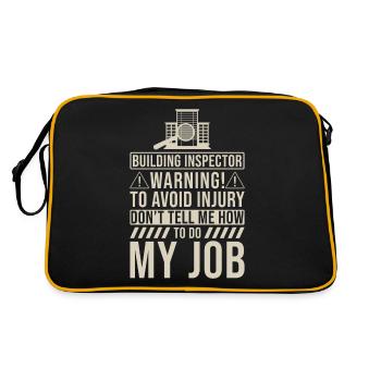 Building Inspector Gift - Retro Bag - black/gold - Back