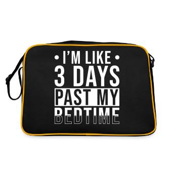 Bedtime Bed Sleep Saying - Retro Bag - black/gold - Back