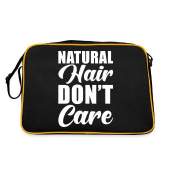 Natürliches Haar Spruch - Retro Tasche - Schwarz/Gold - Hinten
