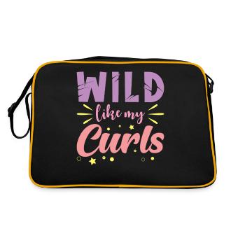 Locken Haare Wild wie meine Locken - Retro Tasche - Schwarz/Gold - Hinten