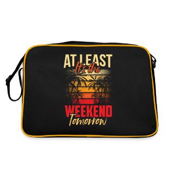 Au moins demain week-end vendredi est enfin - Sac Retro - noir/or - Dos