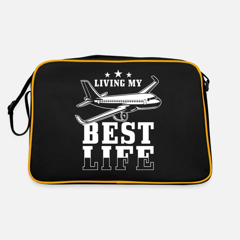 Pilot Flugzeug Inspirierendes Zitat Retro Tasche