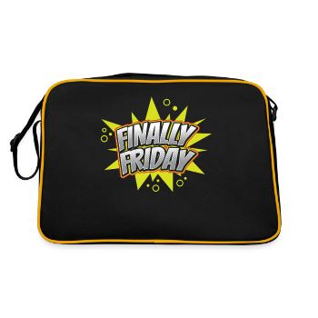 Enfin vendredi Humor Weekend Sarcastique - Sac Retro - noir/or - Dos