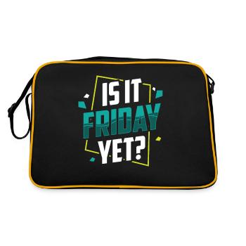 Est-ce déjà vendredi? Le vendredi week-end enfin - Sac Retro - noir/or - Dos