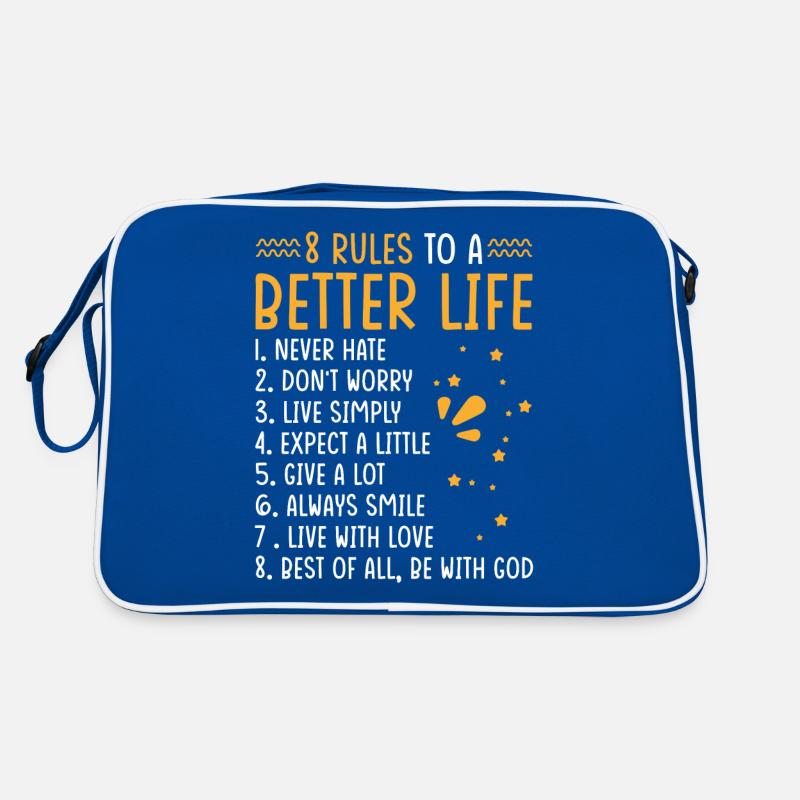 Devise de vie 8 règles pour une vie meilleure Sac Retro