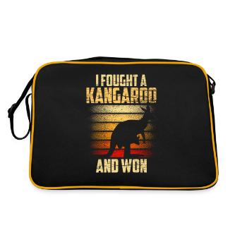 I fought with a kangaroo and won kangaroos - Retro Bag - black/gold - Back