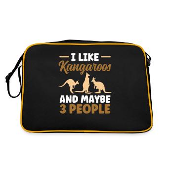 I like kangaroos and maybe 3 people animal - Retro Bag - black/gold - Back