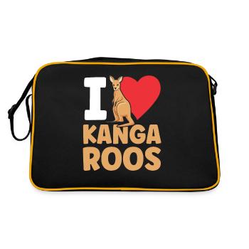 I love kangaroos lover kangaroo animal - Retro Bag - black/gold - Back