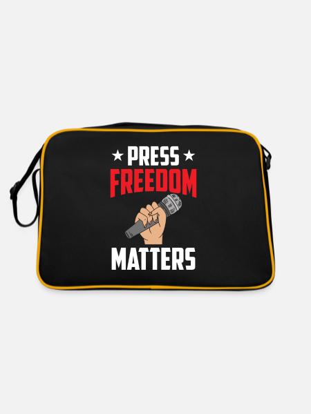 Press freedom is important Press freedom matters - Retro Bag - black/gold - Back