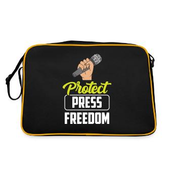 Protects press freedom Press law Journalist - Retro Bag - black/gold - Back