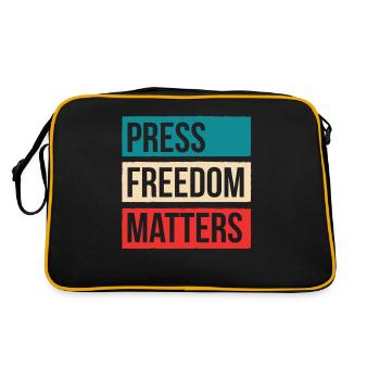 Press freedom is important Press freedom matters - Retro Bag - black/gold - Back
