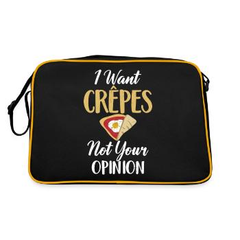 Crepe Geschenke für Crêpe Liebhaber - Retro Tasche - Schwarz/Gold - Hinten