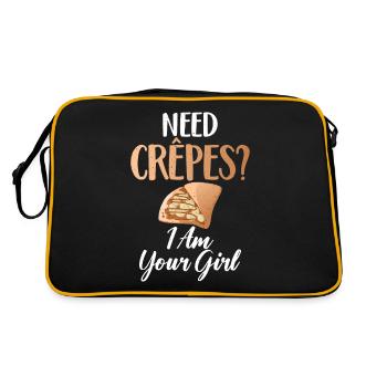 Crepe Geschenke für Crêpe Liebhaber - Retro Tasche - Schwarz/Gold - Hinten