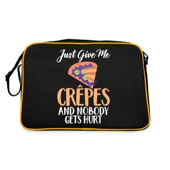 Crepe Geschenke für Crêpe Liebhaber - Retro Tasche - Schwarz/Gold - Hinten