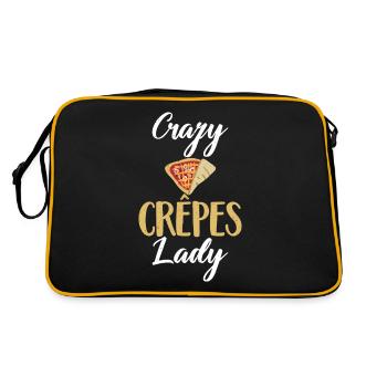 Crepe Geschenke für Crêpe Liebhaber - Retro Tasche - Schwarz/Gold - Hinten