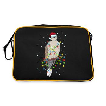 Turteltaube Tauben Weihnachtsoutfit Taubenzüchter - Retro Tasche - Schwarz/Gold - Hinten