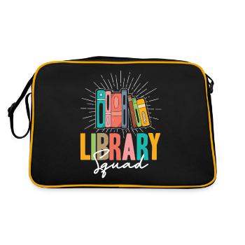 Library Squad - Retro Tasche - Schwarz/Gold - Hinten