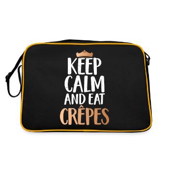 Crepe Geschenke für Crêpe Liebhaber - Retro Tasche - Schwarz/Gold - Hinten
