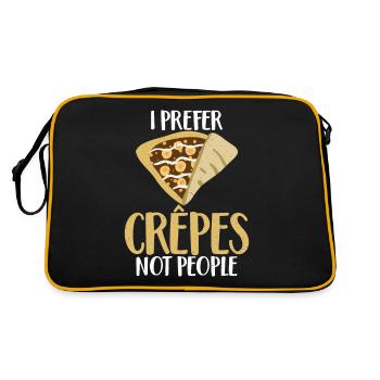 Crepe Geschenke für Crêpe Liebhaber - Retro Tasche - Schwarz/Gold - Hinten