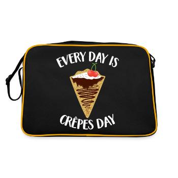 Crepe Geschenke für Crêpe Liebhaber - Retro Tasche - Schwarz/Gold - Hinten