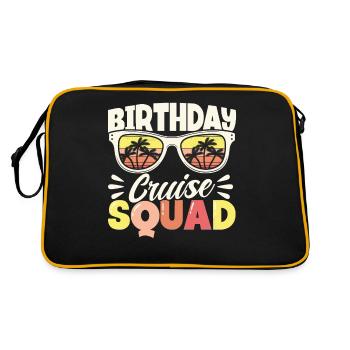 Birthday Cruise Squad - Retro Tasche - Schwarz/Gold - Hinten